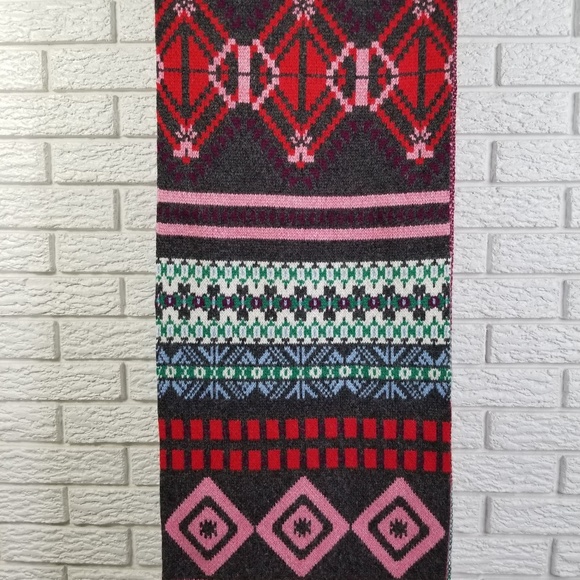 J Crew Abstract Fair Isle Wool Cashmere Scarf - Picture 4 of 6